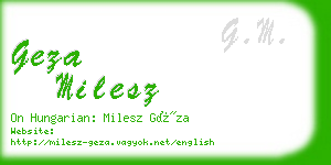 geza milesz business card